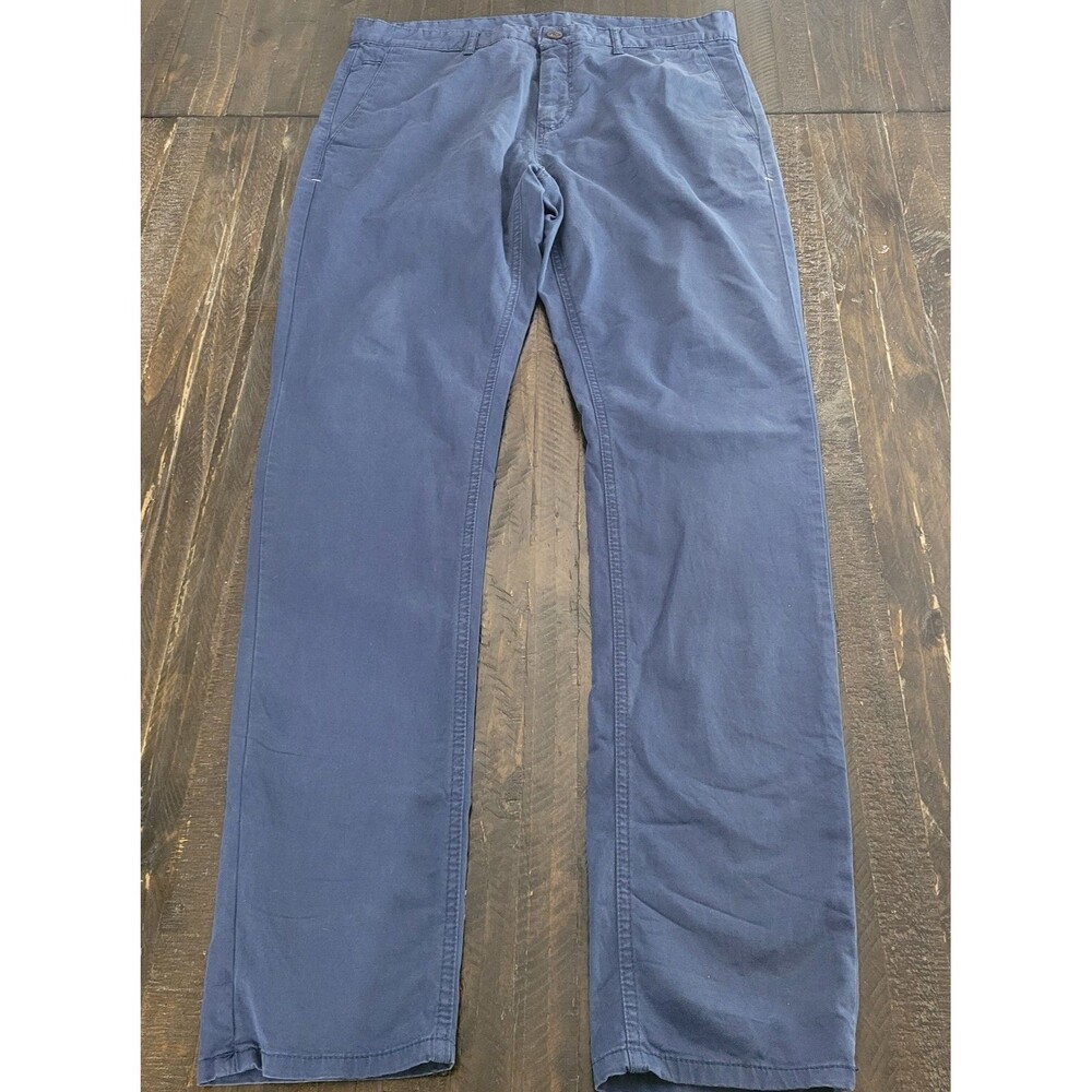 ZARA Man Blue Straight Leg Casual Pants Basic Collection Size 34